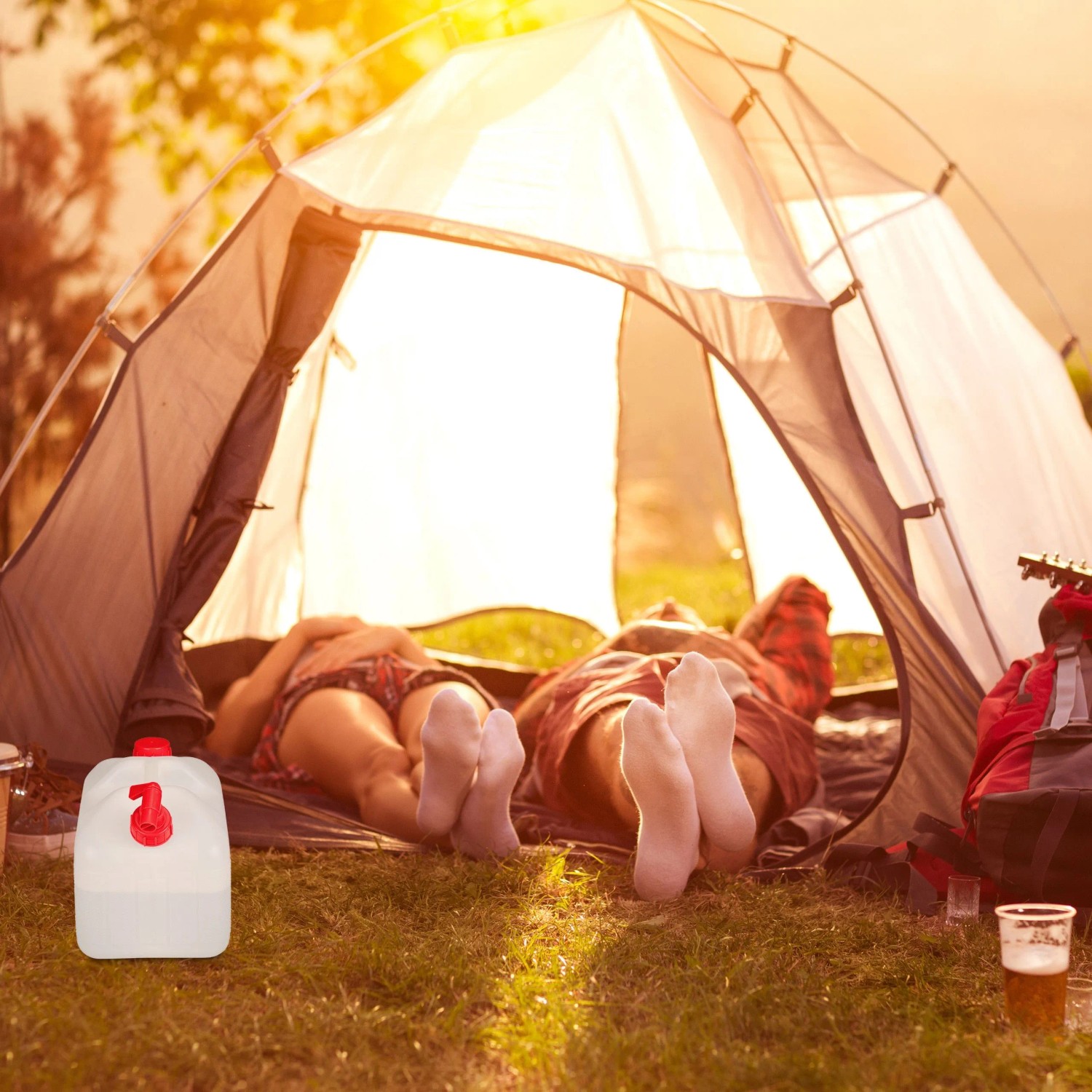 Relaxdays Wasserkanister PE/PP Weiß mit Hahn 20 l_2