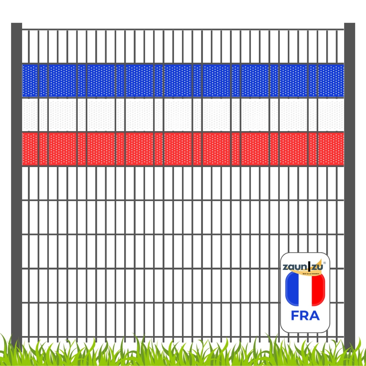 zaunzu Sichtschutz Fanartikel für Frankreich Doppelstabmatten Volle Streife günstig online kaufen