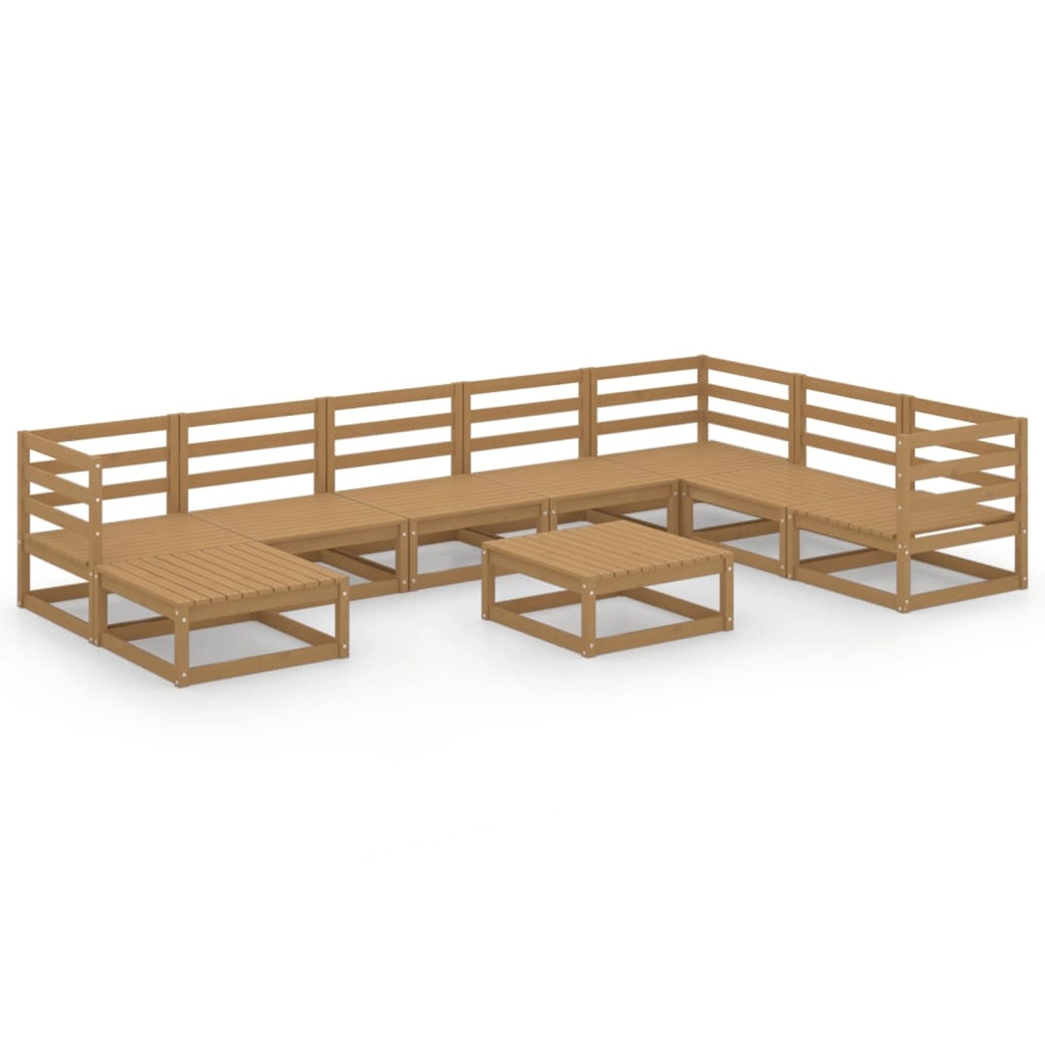 vidaXL 9-tlg Garten-Lounge-Set Honigbraun Massivholz Kiefer Modell 12 günstig online kaufen