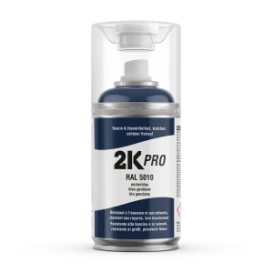 2K PRO Spraydose 250ml, RAL5010 Enzianblau, glänzend. Autolack für Profis.