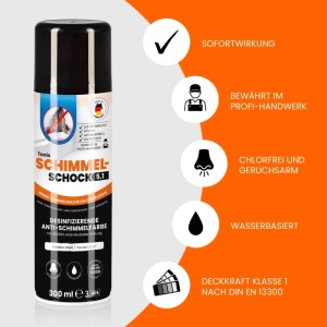 Tonis Schimmelschutz Spray, 2er Set. Anti-Schimmel-Farbe für Wände und Decken.