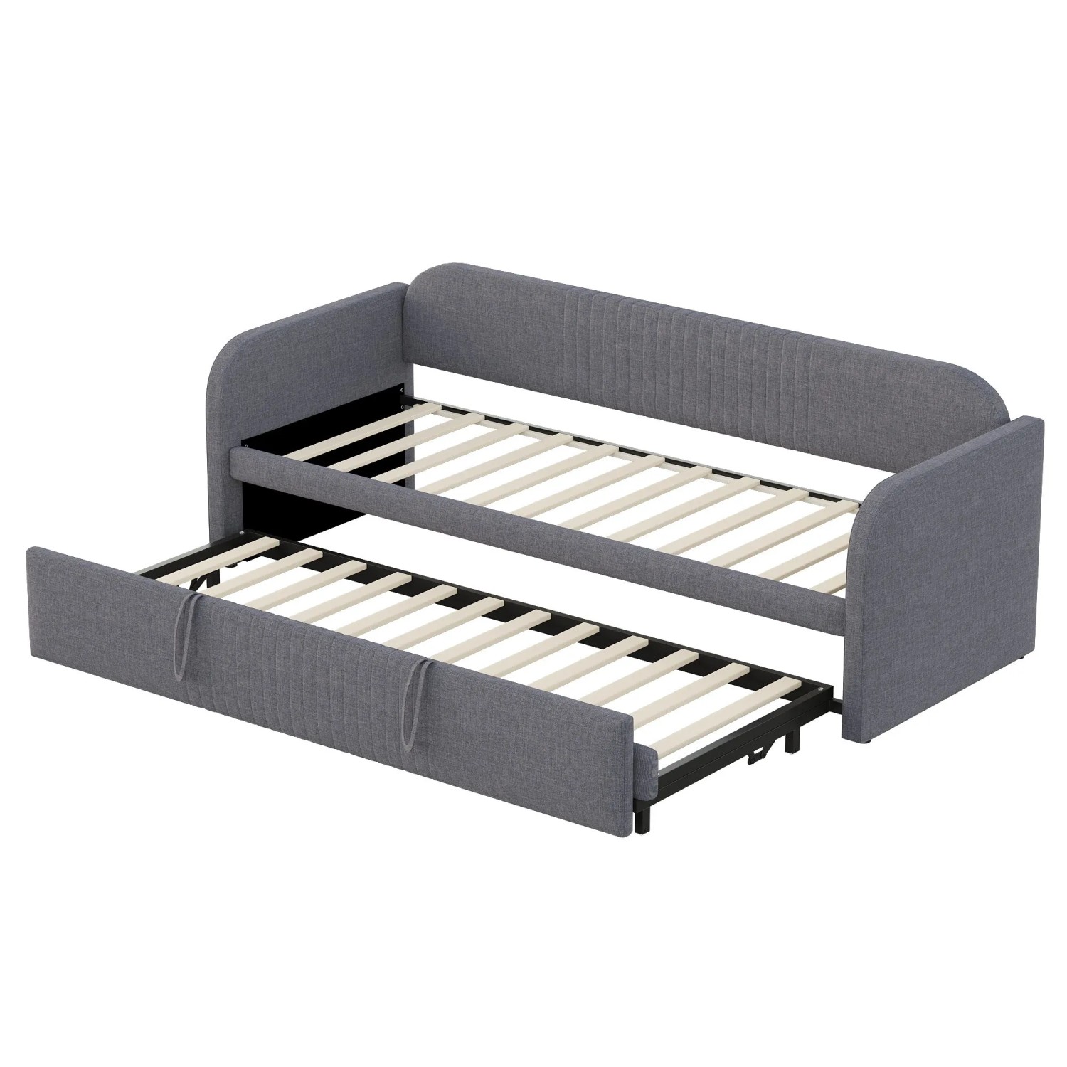 Merax Schlafsofa 90/180x190cm Ausziehbar Leinen Grau