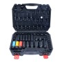 CCLIFE 64-tlg. Schlagschrauber Nüsse Set 1/2 Zoll Cr-Mo in offener Box. Enthält Kurz-, Lang- & Profilnüsse, farbcodierte Radnüsse.