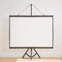 Mattweiße 60-Zoll Projektionsleinwand mit schwarzem Stativ, 4:3 Format, für Präsentationen und Heimkino.