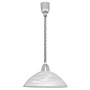 Eglo Pendelleuchte Lord 2, Nickel matt, Alabasterglas weiß, H 110cm, Ø 36cm