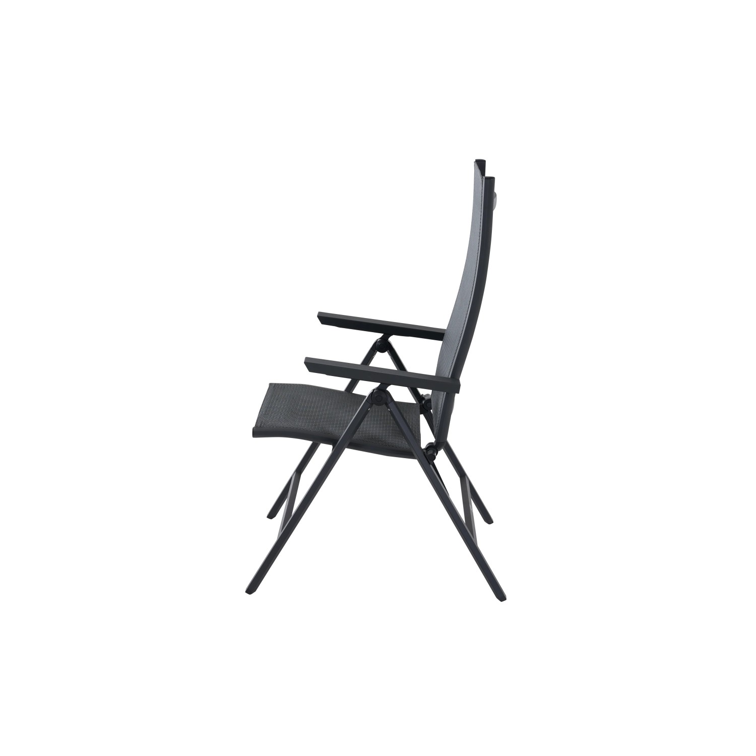 Siena Garden Klappsessel Tauro, anthrazitfarbener Gartenstuhl mit Armlehnen, platzsparend klappbar.