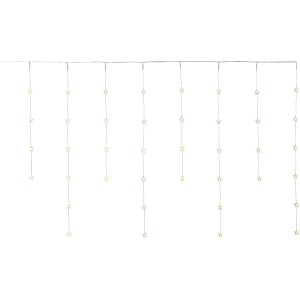 Lichtervorhang mit 40 warmweißen Sternen-LEDs für Innen- und Außenbereich.