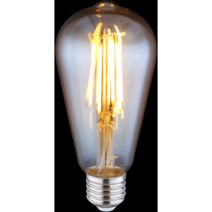 Globo E27 LED Leuchtmittel, 7W, warmweiß, goldgetönt mit sichtbarem Filament.