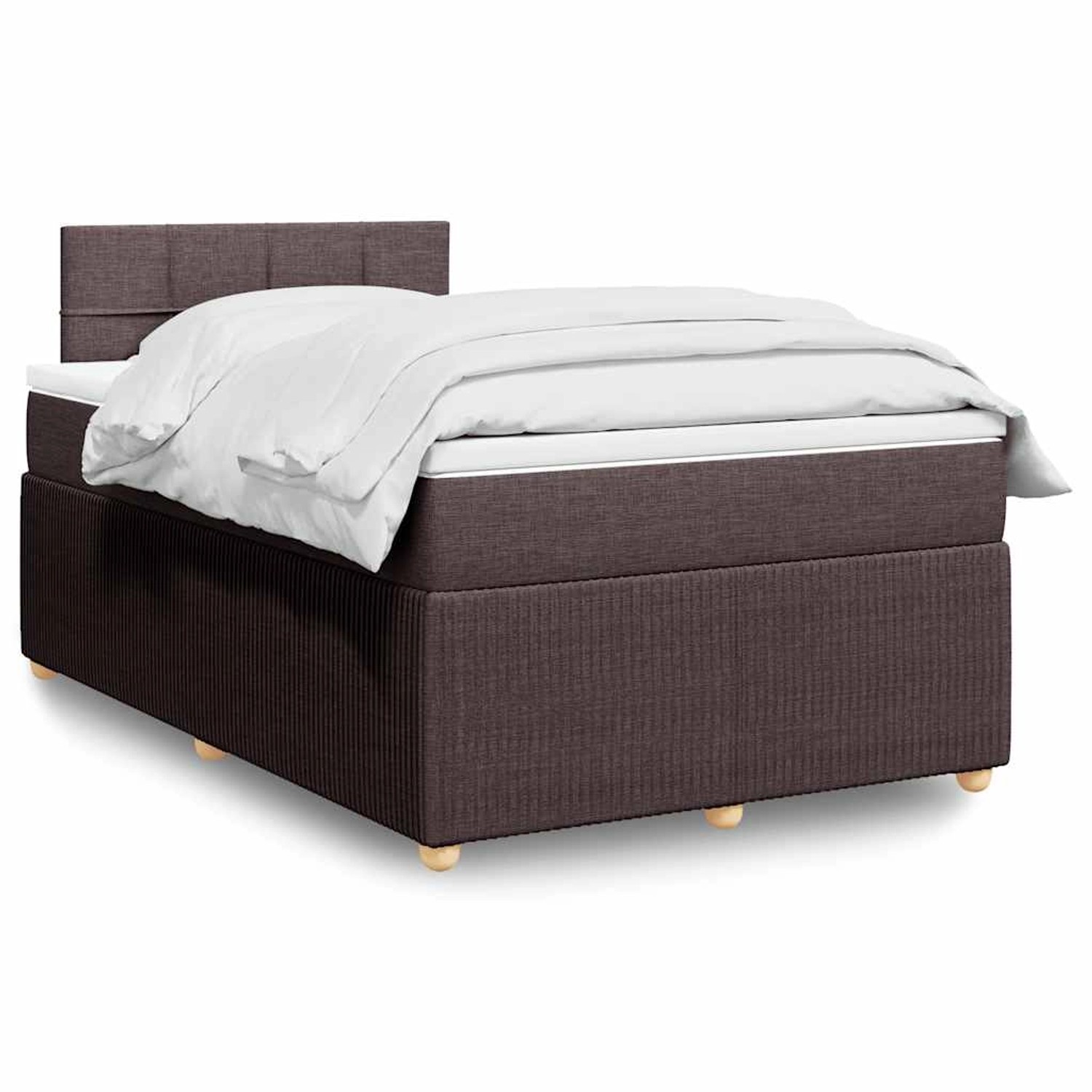 vidaXL Boxspringbett mit Matratze Dunkelbraun 120x190 cm Stoff 3289698 günstig online kaufen