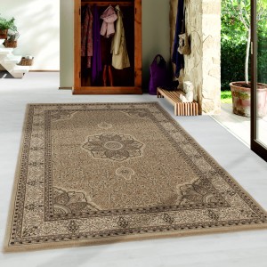 Beiger Orientteppich Kashmir 2601 von Ayyildiz, 240x340 cm, mit floralem Muster.