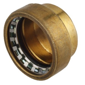 Kirchhoff Endkappe, 15mm, Messing glänzend, zum Verschließen von Rohrleitungen.