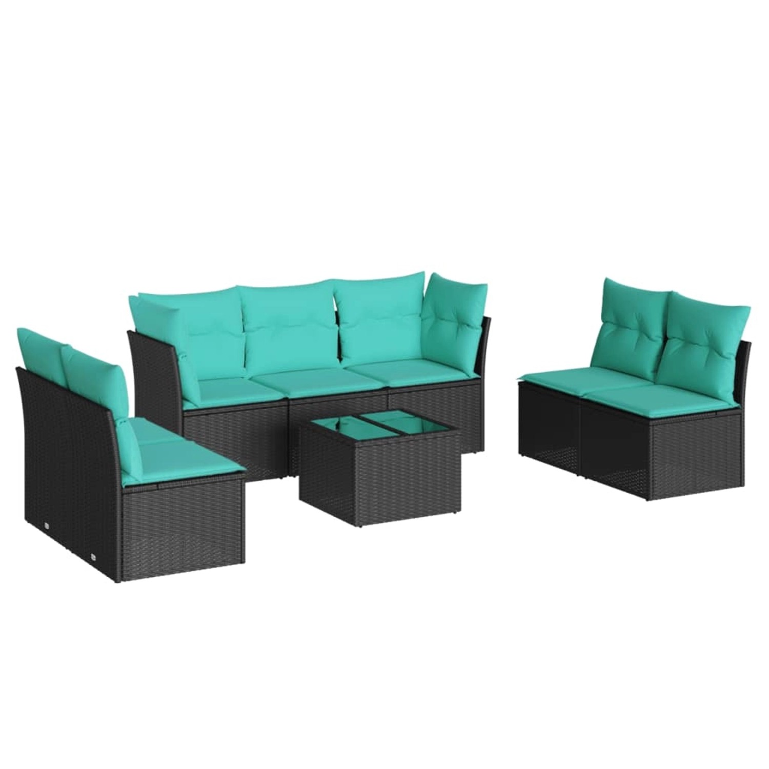 vidaXL 8-Tlg Garten-Sofagarnitur mit Kissen Schwarz Poly Rattan 3217417 günstig online kaufen