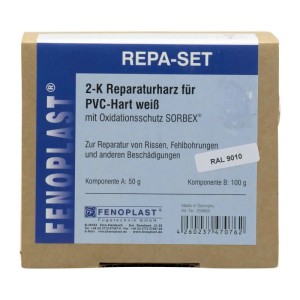 Fenoplast Reparatur-Set Ral 9.010 für Kunststofffenster Reinweiß 2k Reparaturharz
