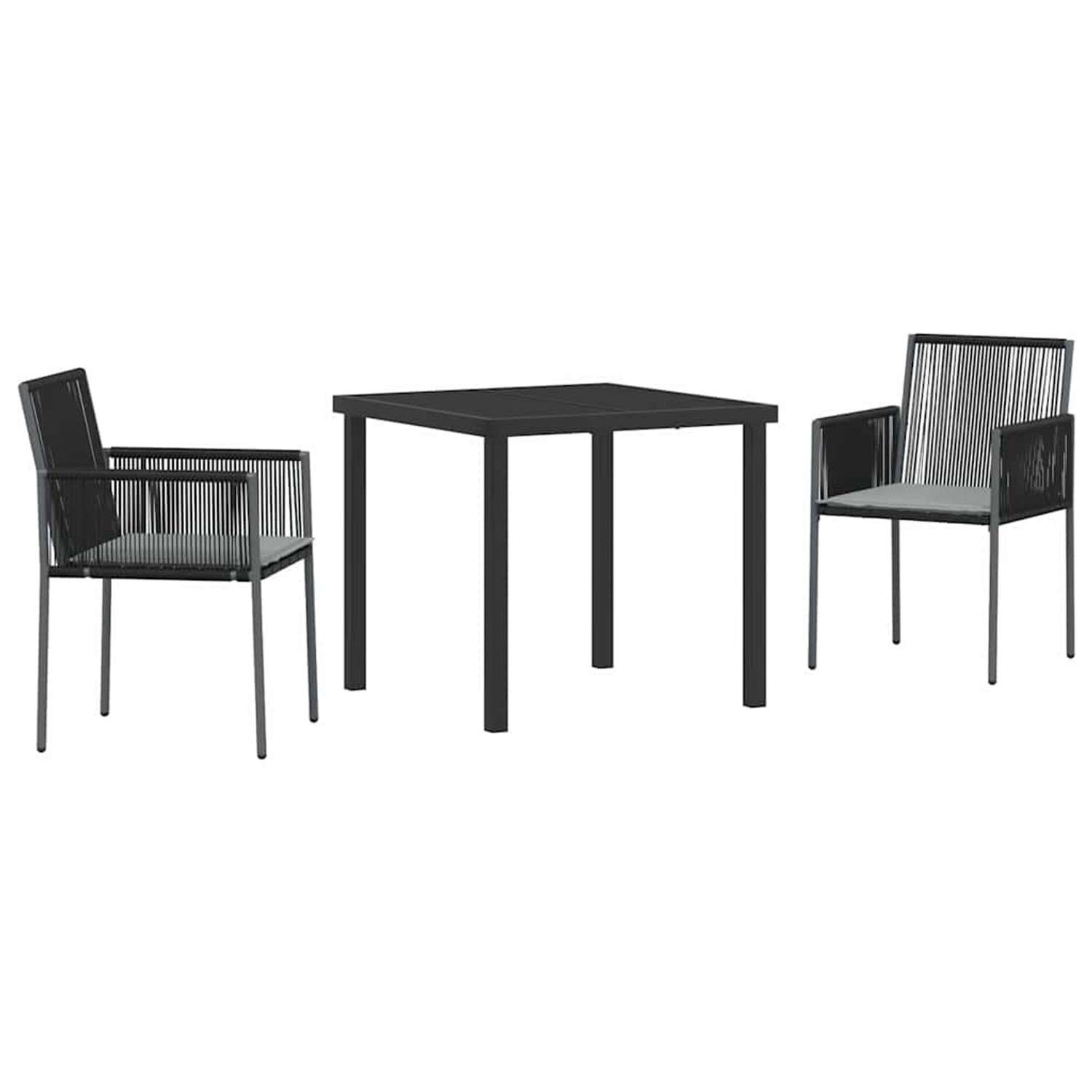 vidaXL Garten Essgruppe 3-Tlg Schwarz Poly Rattan 3379107 günstig online kaufen