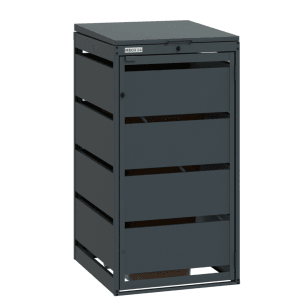 MBOX24 Classic Mülltonnenbox für 1 Mülltonne (120L) aus Verzinktem Stahl 1er Metall Mülltonnenverkleidung in Anthrazit Robust & Wetterfest