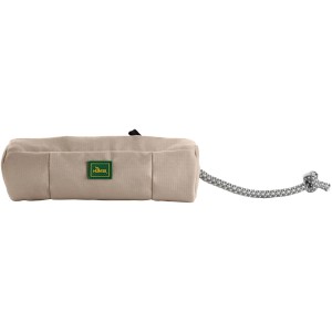 Hunter Snack Dummy mit Seil, taupe, für Hunde, befüllbar, robust, abwaschbar, 34 cm.