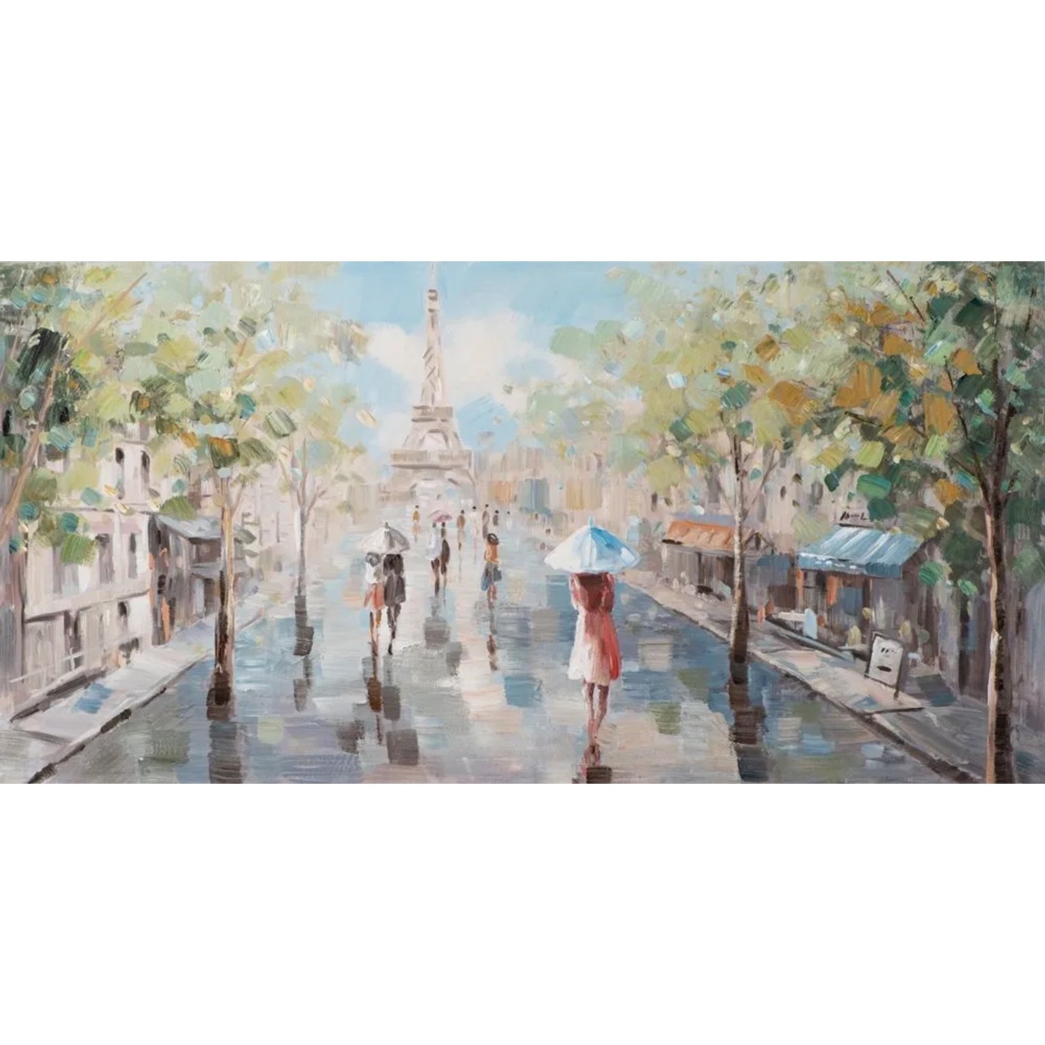 Art Universe Leinwandbild Spaziergang in Paris 70 x 140 cm