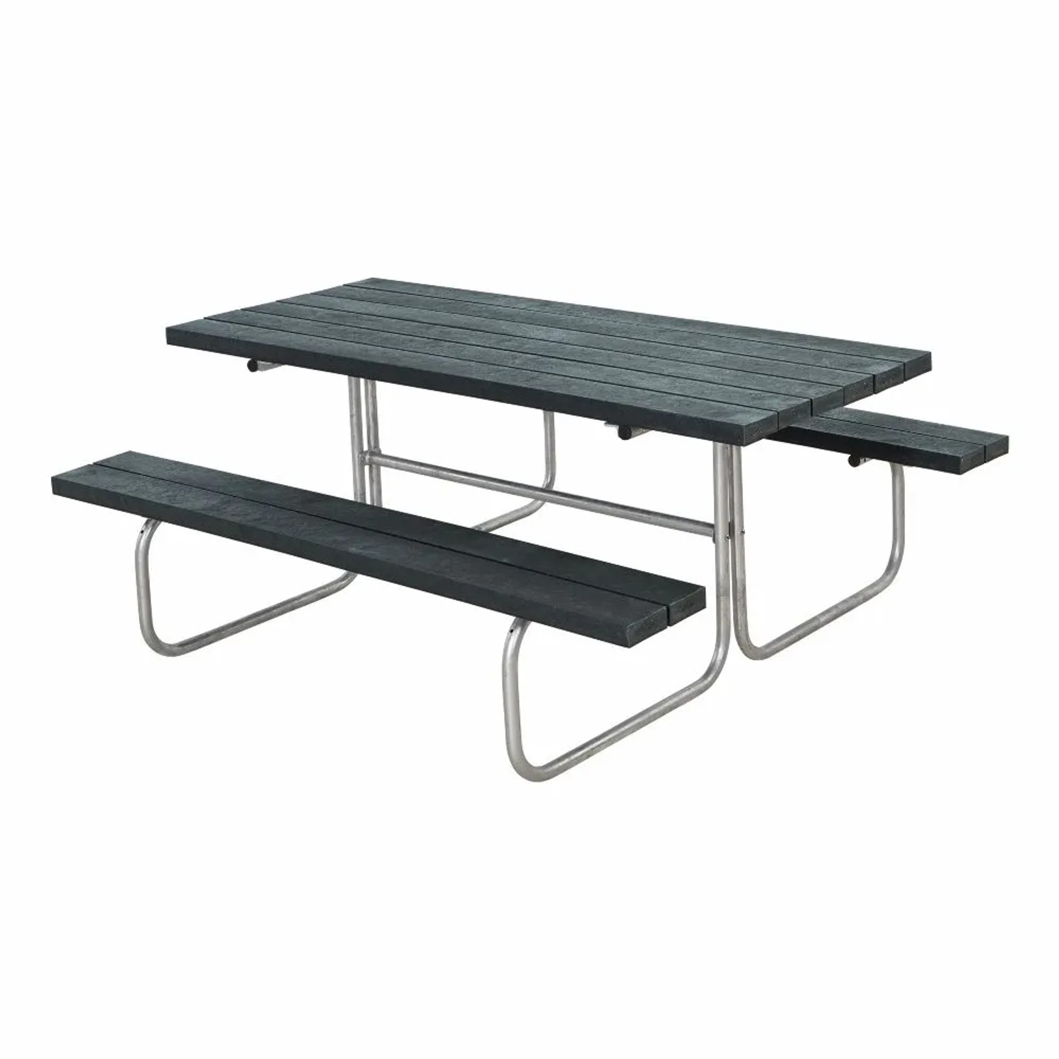 PLUS Gartensitzgruppe Classic 177 cm ohne Rückenlehne Grau Retex-Holzoptik