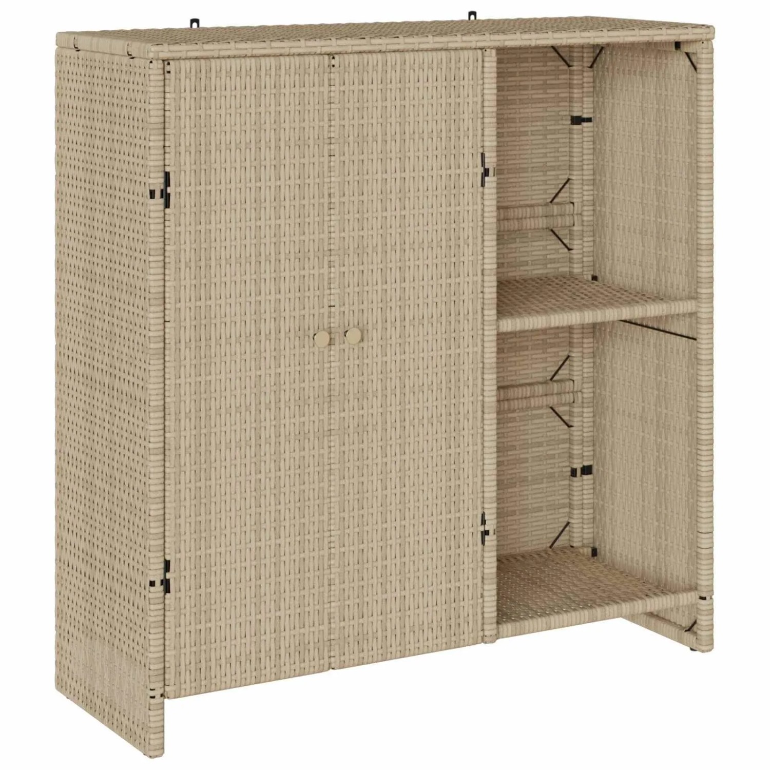 vidaXL Aufbewahrungsschrank mit Regal Beige 100 x 36 x 102 cm Rattan 4103824