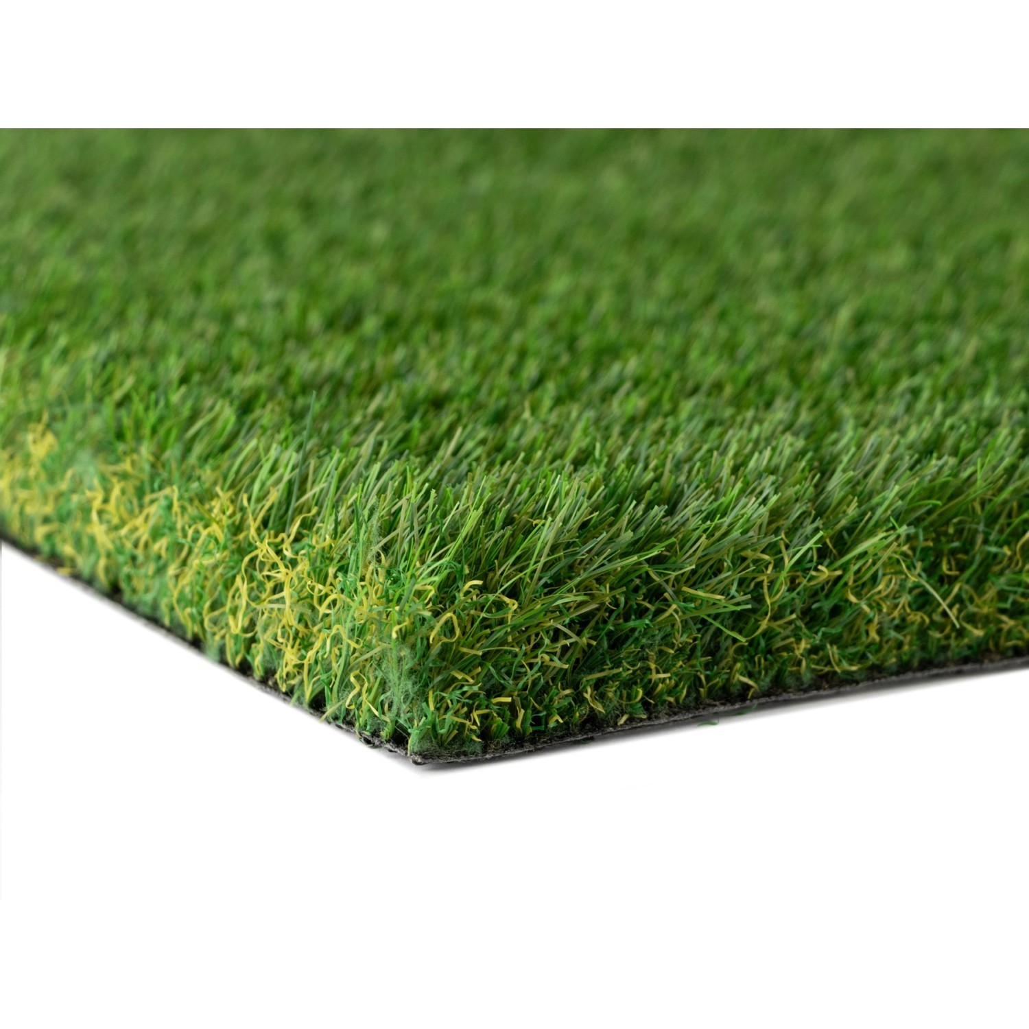 Detailaufnahme: Grüner Primaflor Kunstrasen Megan, ideal für Garten und Balkon.
