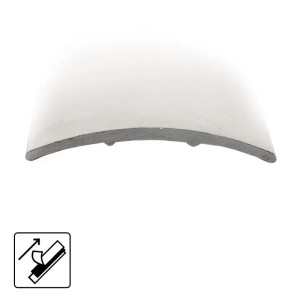 Edelstahlfarbenes Übergangsprofil, selbstklebend, 3x100cm, für Bodenbeläge.