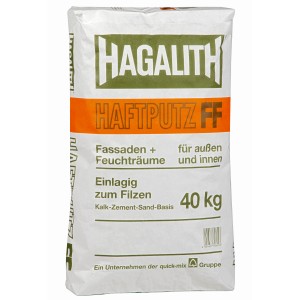 Sack Hagalith-Haftputz FF 40 kg, Kalk-Zement-Putz für Innen- und Außenbereich.