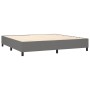 vidaXL Boxspringbett, dunkelgrau, 200x200 cm, Stoff. Bettrahmen mit Lattenrost.