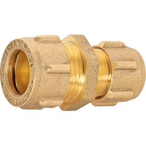 Klemmring-Reduzierstück aus Messing, 12 mm x 15 mm, für Kupferrohrverbindungen.