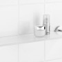 Wenko Glas Wandablage Bosio mit Edelstahl-Halterung im Badezimmer.