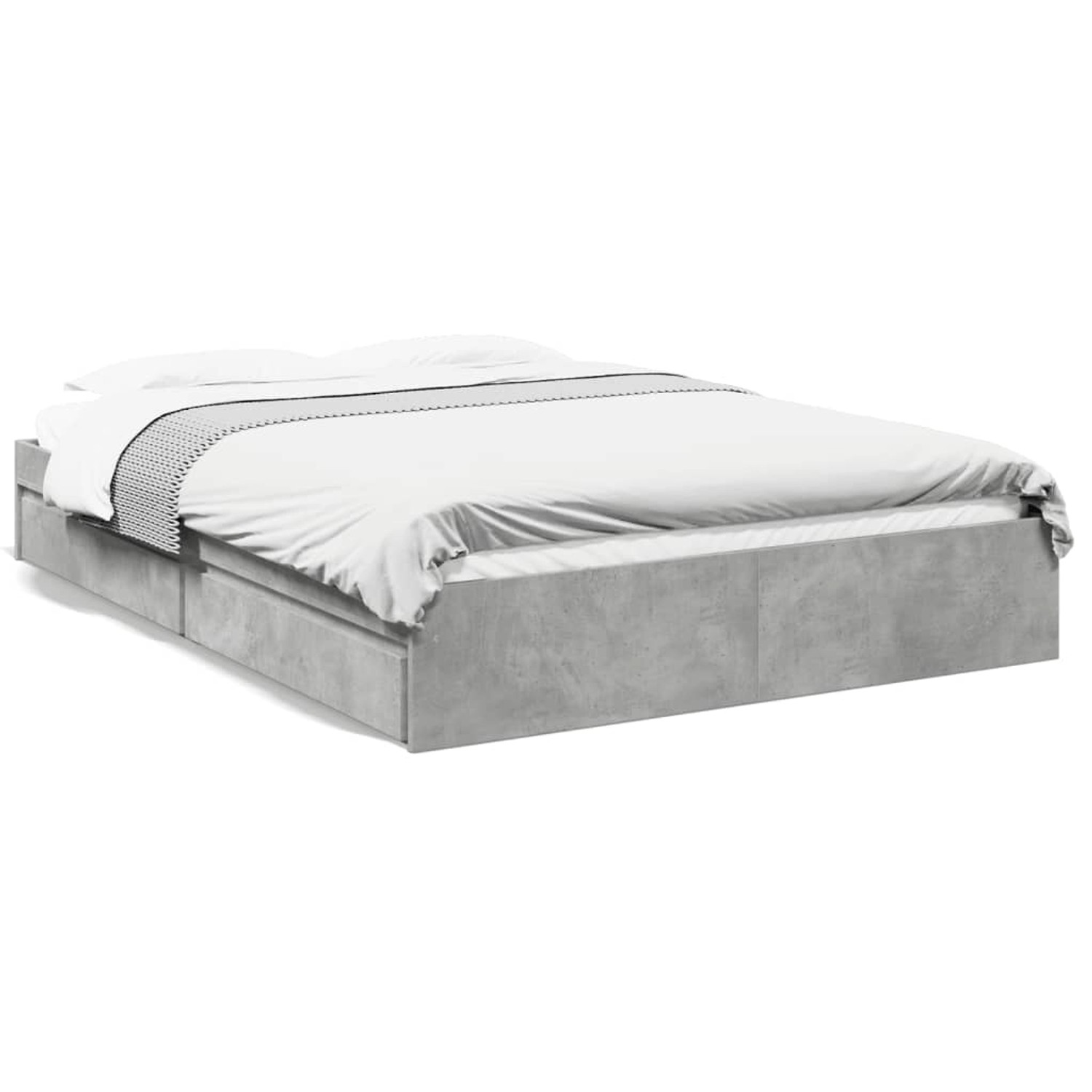 vidaXL Bettgestell mit Schubladen Betongrau 160x200 cm Holzwerkstoff 328064 günstig online kaufen