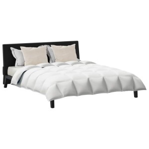 Weißes vidaXL Bettdecken Set mit Daunenfeder, gesteppt, inkl. 2 Kissen. Ideal für gemütliche Schlafzimmer.