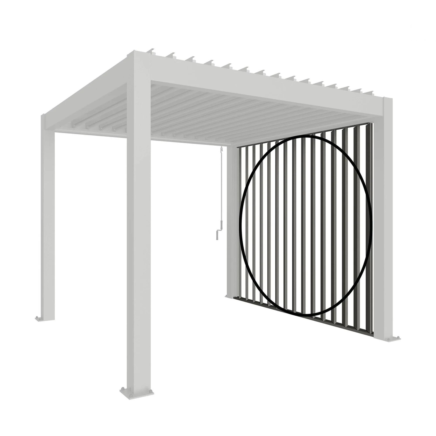 Biohort Lamellenseitenwand mit Abschlussblende 2,5 m Quarzgrau-Metallic