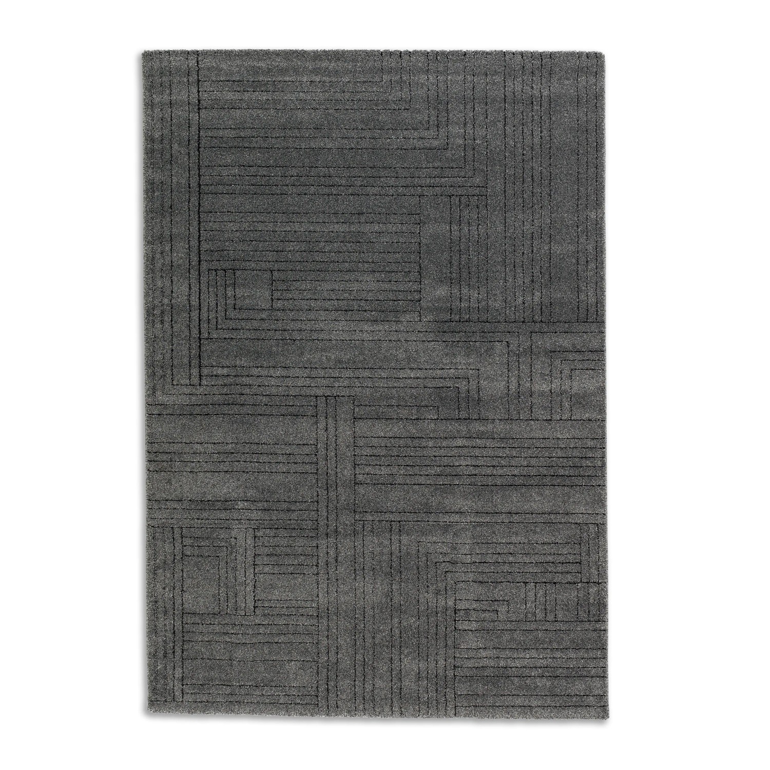Schöner Wohnen Teppich Pure Design Grafisch 200 cm x 290 cm Anthrazit