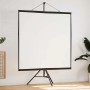 Weiße Beamer Leinwand 81 Zoll mit schwarzem Stativ, ideal für Heimkino und Präsentationen.