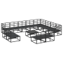 vidaXL Garten-Sofa-Set, 13-teilig, Schwarz, Aluminium. Modulares Lounge-Set für Garten und Terrasse.