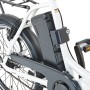 Detailaufnahme: Prophete Urbanicer 3.0 E-Bike in Kreide Glanz, 20 Zoll, mit Akku und Gepäckträger.