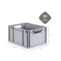 Graue PROREGAL Eurobox NextGen, 20 Liter, mit Griffen. Ideal zur Aufbewahrung.