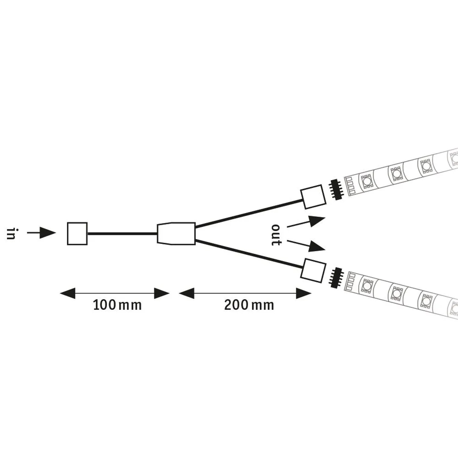 Paulmann MaxLED Y-Splitter (30cm, weiß): Verteiler für parallele LED-Streifen Installation.
