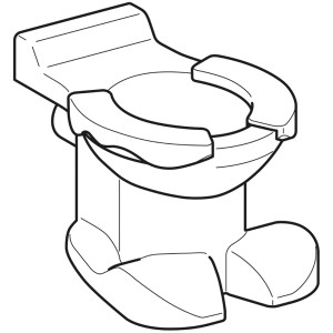 Geberit Stand-WC Bambini, Achatgrau, mit Löwentatzen als Kletterhilfe. Ideal für Kindergärten.