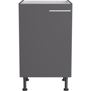Optifit Spülenunterschrank Ingvar420, 50 cm, Anthrazit Matt mit Edelstahlgriff.