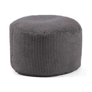 Anthrazitfarbener mokebo Cord Pouf 'Der Faule Lenz' als bequemer Sitzhocker.
