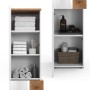 Vicco Badschrank Eden, weiß hochglanz/Artisan-Eiche, 40x184cm, mit zwei Türen und Schublade.