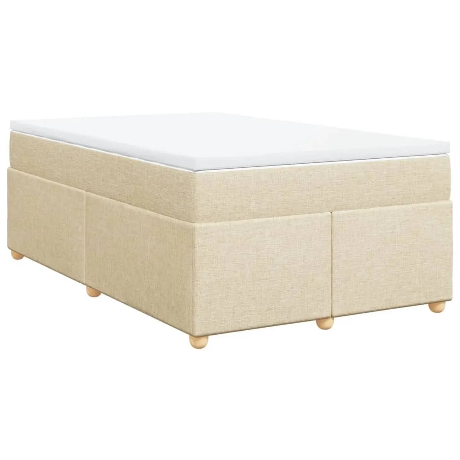 vidaXL Boxspringbett mit Matratze Creme 120x200 cm Stoff 3285371 günstig online kaufen