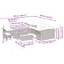 vidaXL Garten-Sofa-Set 13-tlg grau Poly Rattan mit Maßen für Garten, Terrasse. Möbel Set.