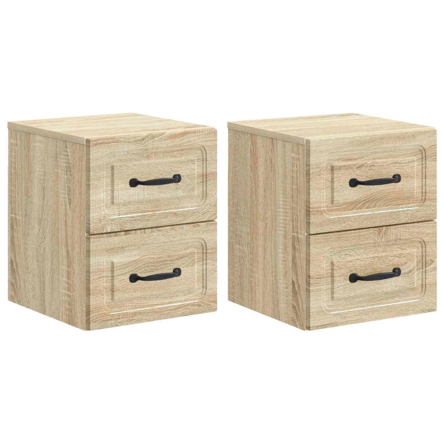 vidaXL Wandmontierter Nachttisch 2 Stk Sonoma-Eiche 34,5 x 33 x 40 cm 899320