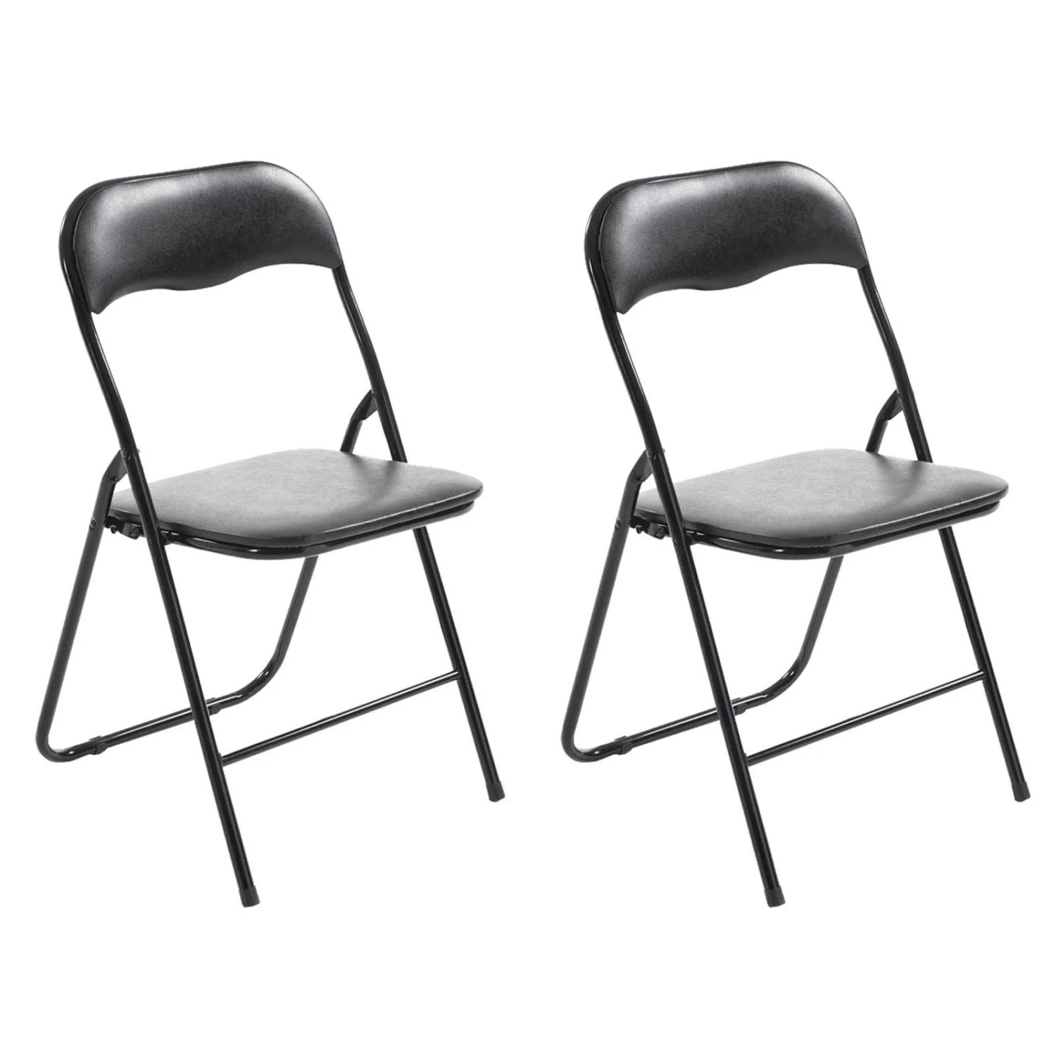 DELUKE 2er Set Klappstuhl PARIS Kunststoff Schwarz/schwarz 45x45x78cm Klappstühle 2er Set Küchenstühle Gartenstuhl Klapp...