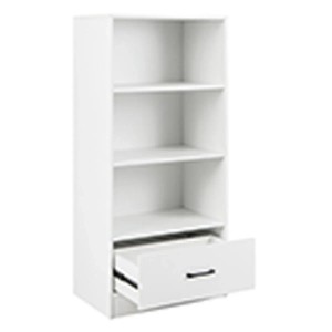 Costway Bücherregal 120 cm Weiß 4 Ebenen Schubladen