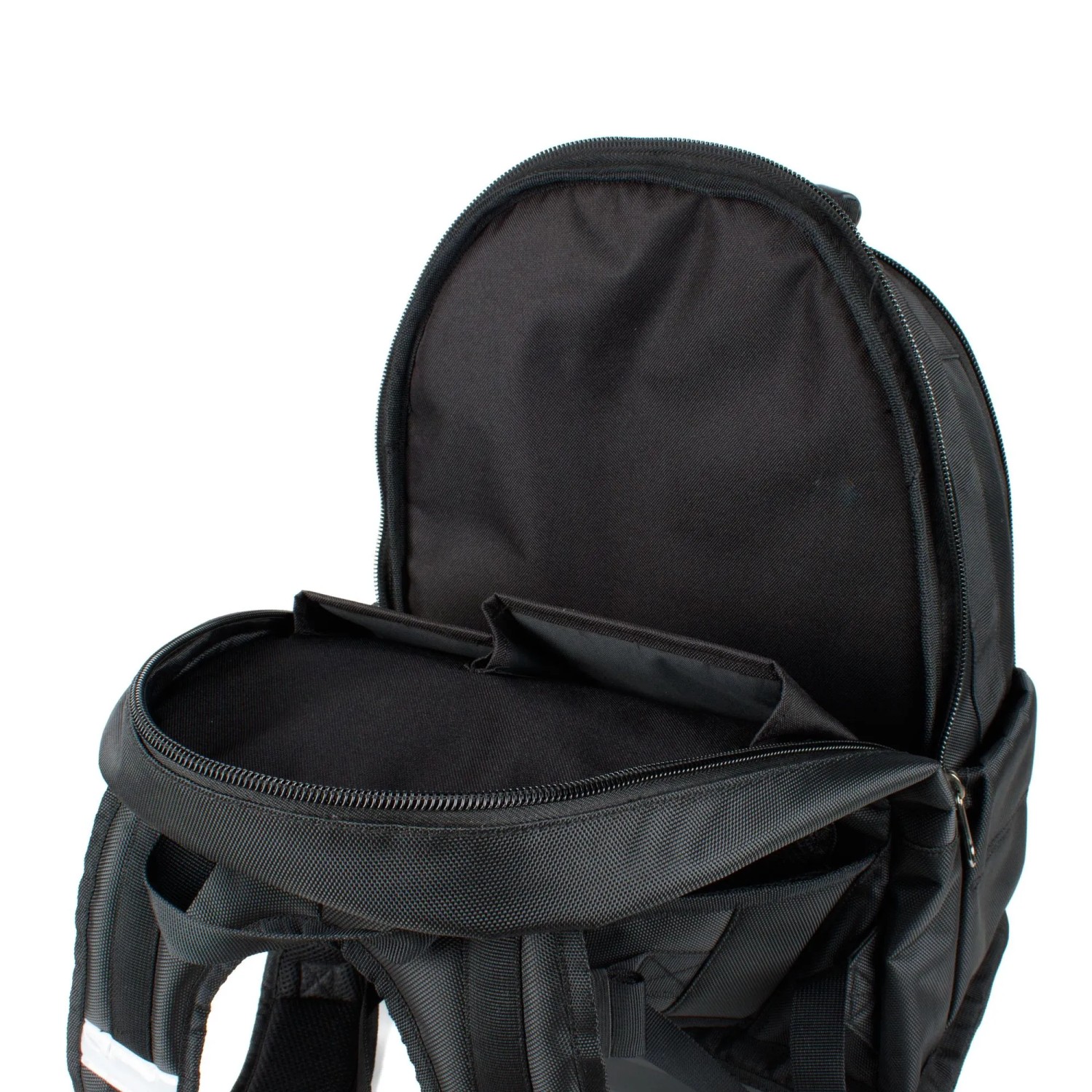 Offener, schwarzer Mephisto Werkzeugrucksack Dragon mit Innenfächern, ideal für Handwerker.