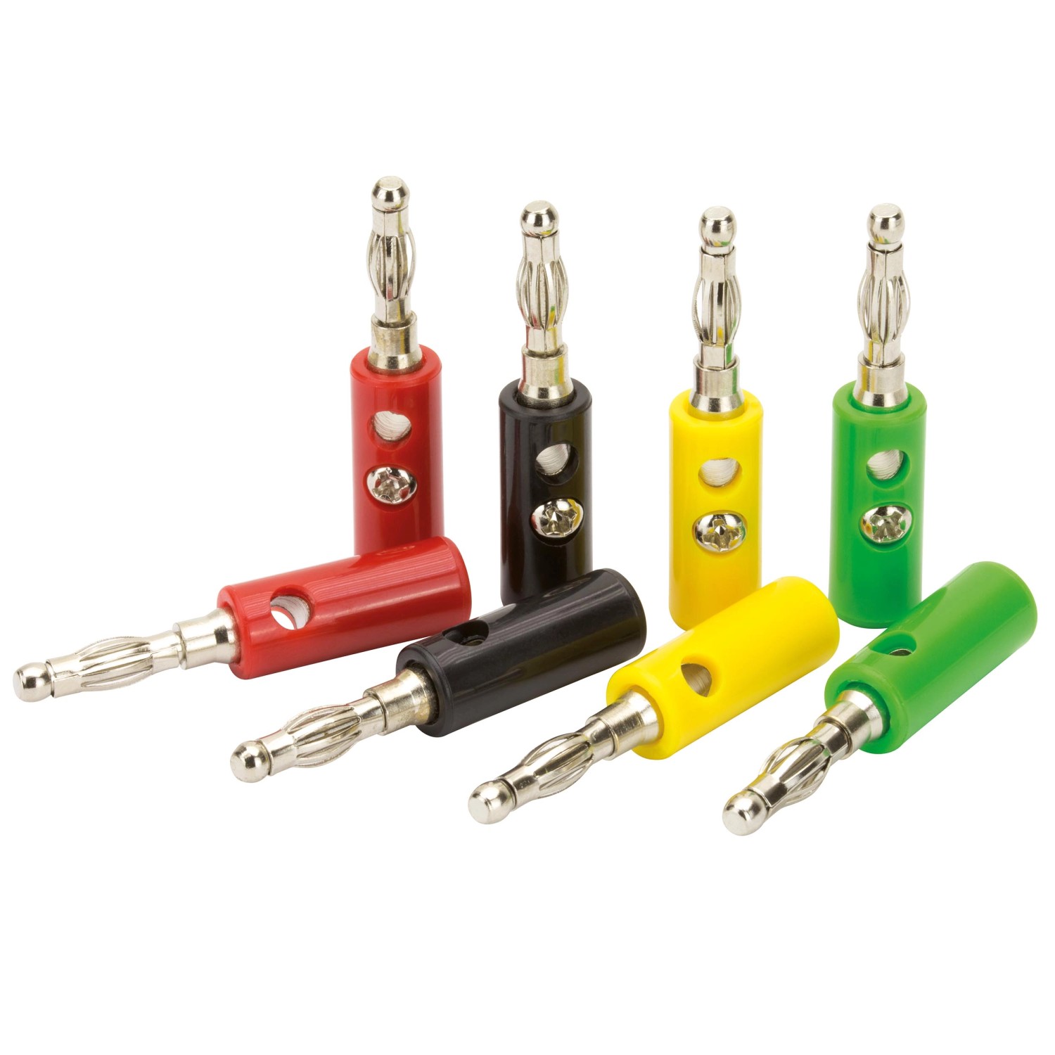 Blanko Bananenstecker Set Farbig 8 Stück