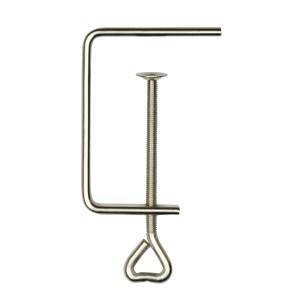 Pebaro Laubsägezwinge, 100mm Spannweite, vernickelter Flachstahl für Laubsägetische.